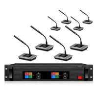 UHF Dijital Kablosuz Konferans Mikrofon Sistemi DQPSK 520-930MHz Gerçek Çeşitlilik 100m Uzun Menzilli Güvenli Konferans Ses Sistemi