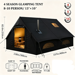Grande tente de camping familiale gonflable de luxe, portable, quatre saisons, en Oxford, imperméable, résistante aux UV, automatique, une chambre, 12m - Product Image 4
