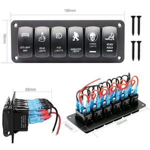 6 Gang Aluminum <strong>Rocker</strong> Switch <strong>Panel</strong> 5 Pin ON/Off Pre-Wired Toggle Switch <strong>Panel</strong> With <strong>Rocker</strong> Switch Holder - Product Image 2