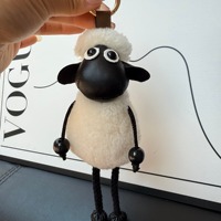 Adorable sac à clés de voiture en fourrure de mouton, sac à dos, pendentif, sac suspendu, adorable peluche