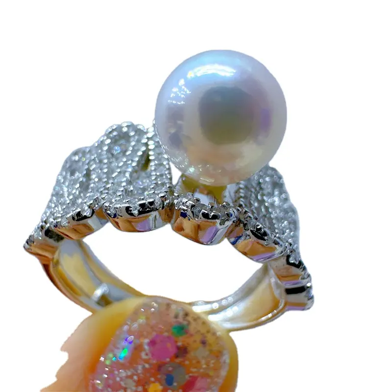 Nouvelle arrivée 8-9mm perle ronde AKOYA perle anneaux femmes Design classique cadeau de mode pour maman