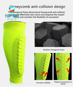 TopOne personnalisé jeunesse football protège-tibias gardes minces EVA mollet manches nid d'abeille blancs blancs pour enfants sport Football sûr - Product Image 4
