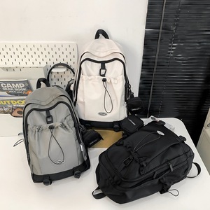 Student <b>Backpack</b> <b>Large</b> Capacity 16 Inch Laptop Bag For School Education Unisex Black White Gray Solid Color DX8819 - Product Image 2