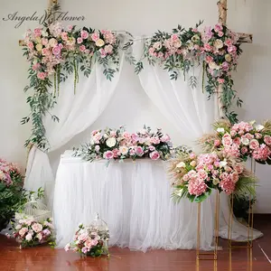 पार्टी शादी कट्टर सजावट कृत्रिम फूल गेंद खिड़की कृत्रिम फूल दीवार होटल शादी की सजावट मंच पृष्ठभूमि फूल पंक्ति