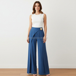 <span class=keywords><strong>Pantaloni</strong></span> Palazzo Asimmetrici Personalizzati a Gamba Larga per Donna - Product Image 3