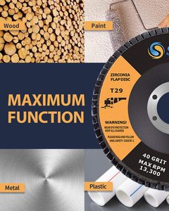 5 disques abrasifs <span class=keywords><strong>à</strong></span> lamelles SATC T29, grain 60-120, personnalisables OEM, pour accessoires de meuleuse d'angle - Product Image 2