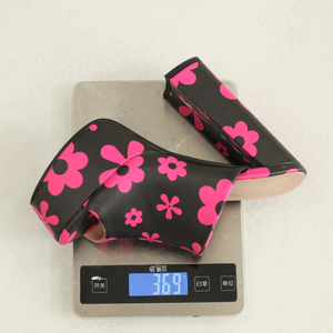 Sandales à talons hauts épais pour femmes, imprimé floral, bout ouvert, chaussures de soirée à plateforme épaisse - Product Image 6