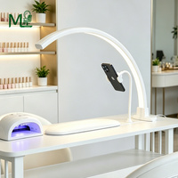 Lampe de table pour manucure, lampe à LED professionnelle en forme de demi-lune, lampe UV pour ongles avec support pour téléphone, lampe de bureau en forme de demi-lune pour les ongles