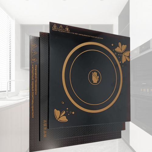 Factory Custom Black Crystal Glass Panel Induction Cooker Cooktop Ceramic Tempered Glass