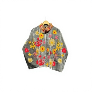 Unique Handmade Premium Embroidered Outerwear <b>Women's</b> Ethnic Inspired Reversible Suzani <b>Velvet</b> Winter <b>Jacket</b> - Product Image 1