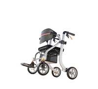 Déambulateur à quatre roues rechargeable 24V 6AH, cadre de marche médical pliable adapté aux soins quotidiens et à la rééducation