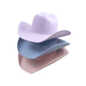 Unisex cappello da Cowboy in feltro di lana <span class=keywords><strong>100</strong></span>% a tesa larga stile occidentale su misura all'ingrosso per Casual sport all'aria aperta bianco - Product Image 1