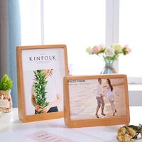 Bingkai Foto Bambu Kustom Berbentuk Trapesium Kreatif Bingkai Kayu Pendulum Bingkai Foto Trapesium