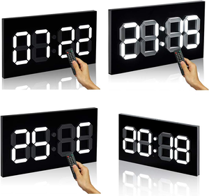 CHEETIE CP123 Decorative LED Wall <strong>Clock</strong> Dimmable Time <strong>Memory</strong> 12 or 24 Date 4 Digits LED 3D Wall <strong>Clock</strong> - Product Image 5