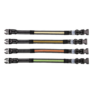 ปลอกคอสุนัขไนลอนสะท้อนแสง LED พร้อมหัวเข็มขัดปรับได้ อุปกรณ์เพื่อความปลอดภัยสำหรับสัตว์เลี้ยง - Product Image 4