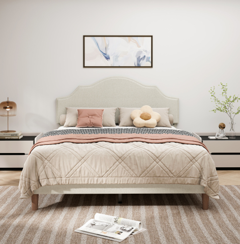 Beige + Tissu + Queen