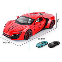 Modèle de supercar en alliage moulé sous pression à l'échelle 1:24, avec fonction de pulvérisation de brume, lumières, sons et 4 portes ouvrables, à rétrofriction
