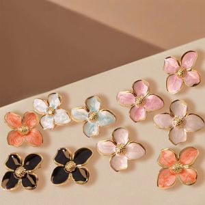Fashion flower butterfly Four-leaf <b>earrings</b> <b>Top</b>-rated to Ship Inventory Recycled Stainless Steel Lightweight Comfort wholesale - Product Image 3