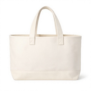 Sac fourre-tout en toile de coton 100% économique, grand format, couleur crème, avec fermeture éclair, personnalisable avec logo, réutilisable pour les courses et la plage - Product Image 1