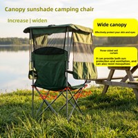 Chaise pliante d'extérieur en fer pour la pêche, la plage et le camping, avec accoudoirs élargis et rehaussés, chaise respirante en maille avec protection contre la pluie et le soleil