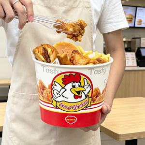 Vente directe usine : Seau à popcorn personnalisé, Seau familial pour poulet frit, frites et cuisses de poulet, Seau en papier pour aliments frits - Product Image 4