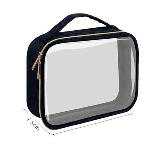 Clear PVC <b>Makeup</b> <b>Bag</b> with Handle Large Capacity Travel Cosmetic Pouch - Product Image 1