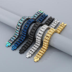 Bracelet jonc de mode pour femme, bijoux fins en acier inoxydable, design chaîne de vélo - Product Image 3