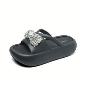 3 Stylish Rhinestone Bow Thick Sole Sandals Women Summer Outdoor <b>Beach</b> Casual <b>Shoes</b> - Product Image 4