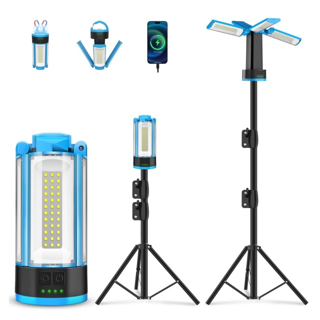 High-quality Solar Rechargeable Ultra-bright Multi-functional Portable LED Work Light Stand Tripod Diver Outdoor Camping USB