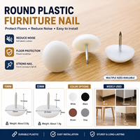 Pieds de meubles ronds en plastique avec clous en acier 15mm 22mm, patins coulissants pour chaises, tables, canapés, pieds de meubles