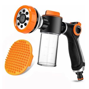 Boquilla 8 en 1 para ducharse para mascotas, manguera de jardín, rociador, actualización, lavado de perros cachorros con botella dispensadora de jabón de 100CC y guantes para lavar perros - Product Image 1