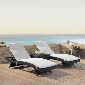 Chaise longue de plage en rotin PE, portable, pour l'extérieur, le bord de la piscine, l'hôtel - Product Image 1