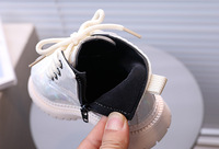 Bottes courtes britanniques tendance printemps-automne pour enfants, garçons et filles, avec fermeture éclair latérale, tige en PU, antidérapantes, respirantes et légères