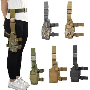 Right/Left Handed Adjustable Universal Tactical Thigh Holster Green Camouflage Drop Leg Holster