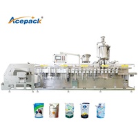 Machine de remplissage automatique pour sachets à bec verseur (liquides/aliments) pour pâte de tomate, détergent et autres produits en sachets – 40-60 PPM – Acier inoxydable