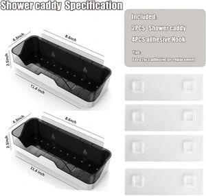Free Drilling Eco-Friendly <b>Plastic</b> Wall Mounted Bathroom <b>Storage</b> Rack Shelves Basket Shower Shelf Organizer with <b>Drawers</b> - Product Image 2