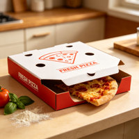 Cajas de Cartón para Pizza Reforzadas, Personalizadas con Logotipo, Tamaños Personalizados OEM, Caja de Papel para Pizza para Llevar de Gran Volumen