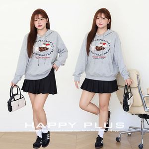 Ensemble jupe et sweat à capuche style universitaire Happy Plus en tissu éponge imprimé animal, grande taille pour femme N9026-1 - Product Image 2