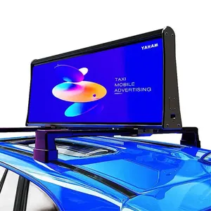Painel de LED flexível para carro 3G 4G Wifi, tela LED para publicidade de carro/taxi digital, sinal de publicidade superior, LED Rgb para teto de táxi