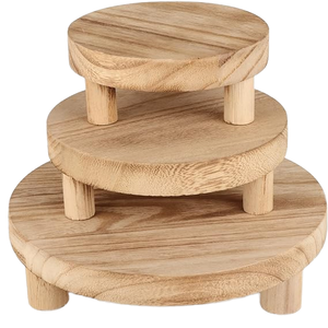 Supporto Versatile Moderno in Legno a Treppiede per Fiori, Bonsai, Piante, Base per Sgabello, Vassoio, Decorazione per Casa, <span class=keywords><strong>Cucina</strong></span>, Bagno, Scaffale Portaoggetti Facile da Montare - Product Image 3