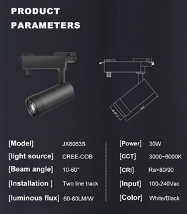 Venta caliente 30W LED Spot Track Light Modern Cob LED Track Light con cuerpo de aluminio Ajustable <span class=keywords><strong>Luz</strong></span> De <span class=keywords><strong>La</strong></span> Pista - Product Image 5
