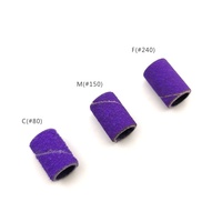 HYTOOS 100 pièces/sac Bandes abrasives violettes avec mandrin en caoutchouc Accessoires pour ponceuse à ongles Outil de polissage pour l'élimination du gel et l'entretien des ongles