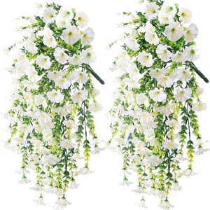 Guirnalda de Flores Artificiales de Gloría de la Mañana, Flor de Trompeta de Seda, Decoración para el Hogar, Boda, Jardín, Cesta Colgante de Mimbre - Product Image 3