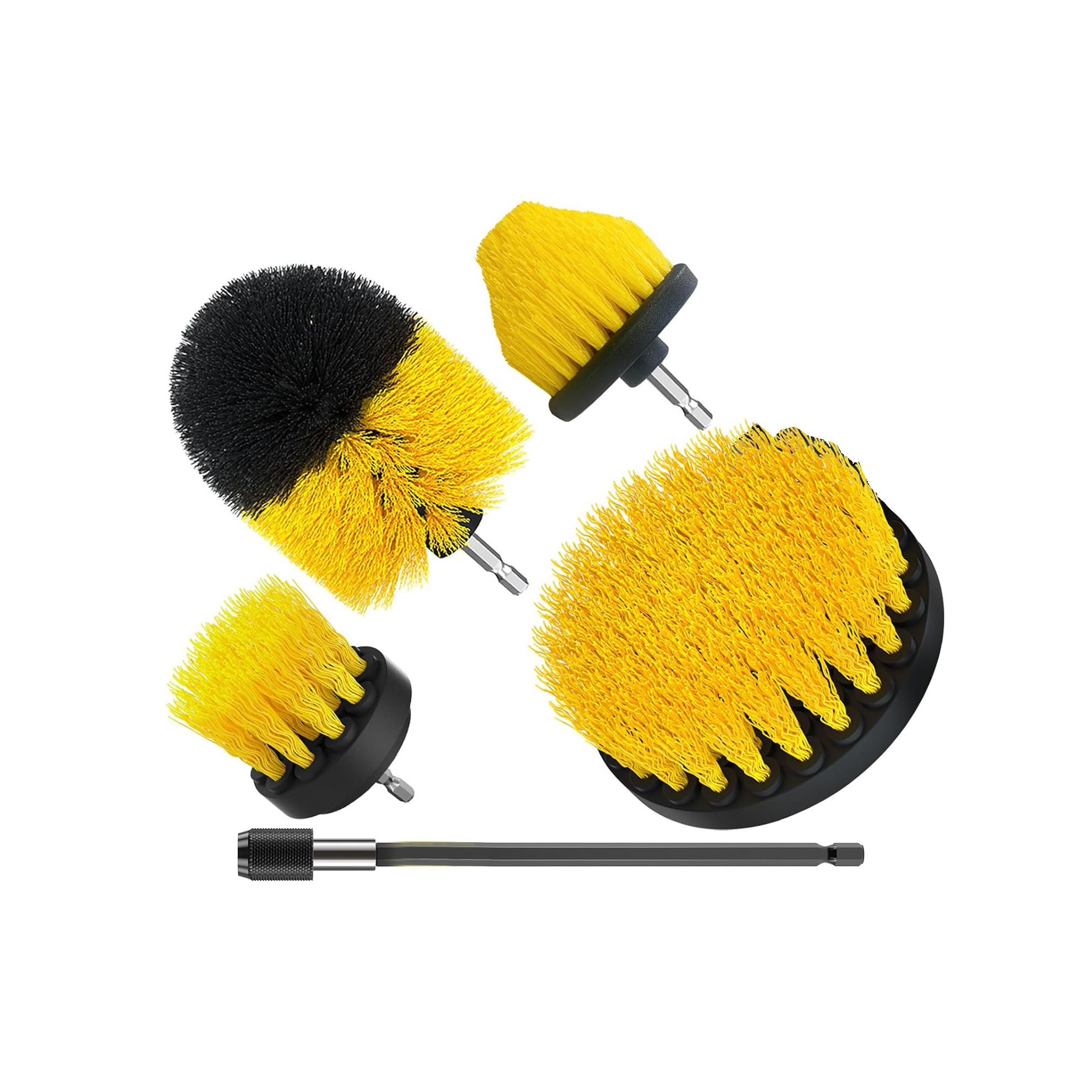 5-Inch Electric Orange Power Scrub Tool Drill Attachable Car Wash Brushes for Bathroom Kitchen Floor Cleaning Cleaning Products