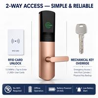 Cerradura de Puerta Digital con Tarjeta RFID, Aleación de Aluminio, Sistema de Cerradura Inteligente Electrónica sin Llave para Hotel, con Software