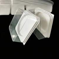 Boîte blister carrée transparente jetable en PET/PVC de qualité alimentaire avec logo personnalisé pour pain, mousse, crème, gâteau (partie supérieure/inférieure)
