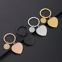 Blanko Schlüsselanhänger DIY Laser Edelstahl Schlüsselanhänger Hunde-Haustier-ID-Tags UV-Druck Graviertes Logo Metall-Anhänger Souvenir-Schlüsselanhänger