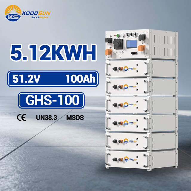 Top Grade Koodsun GHS-100 100Ah Hot Sale High Voltage Stackable LiFePO4 Battery With 15 Years Design Life Storage Station