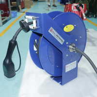 Enrouleur de câble de chargeur EV rétractable 32A, connecteur Type 2, montage mural ou au plafond, enroulement automatique, station de charge rapide EV 22kW