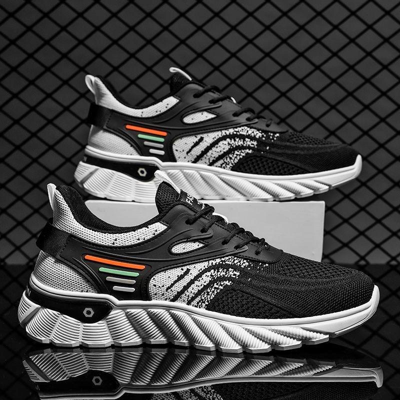 Fashionable Casual Flying Woven Sports Shoes for Men's Breathable Mesh Low  Top Trendy Shoes, Summer Outdoor Running Shoes